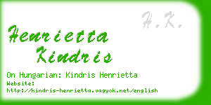 henrietta kindris business card